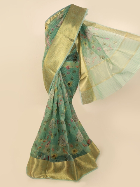 

Pothys Blue Woven Design Tissue Saree