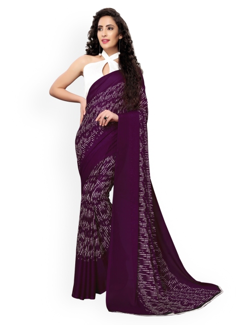 

KALINI Purple Printed Pure Georgette Saree