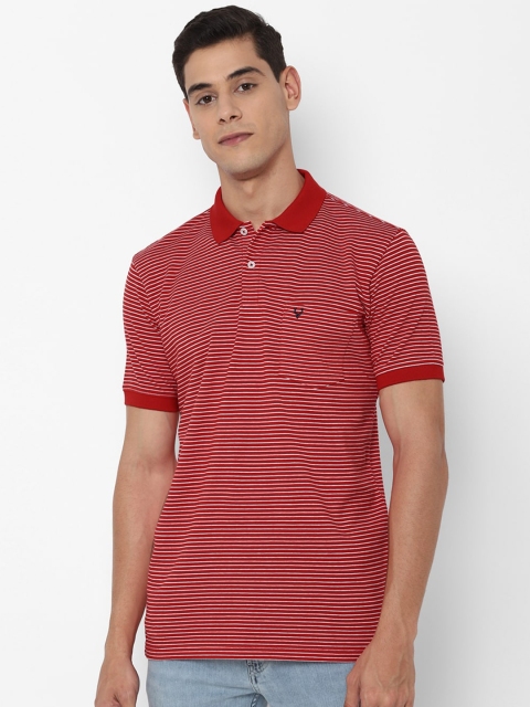 

Allen Solly Men Red Striped Polo Collar T-shirt