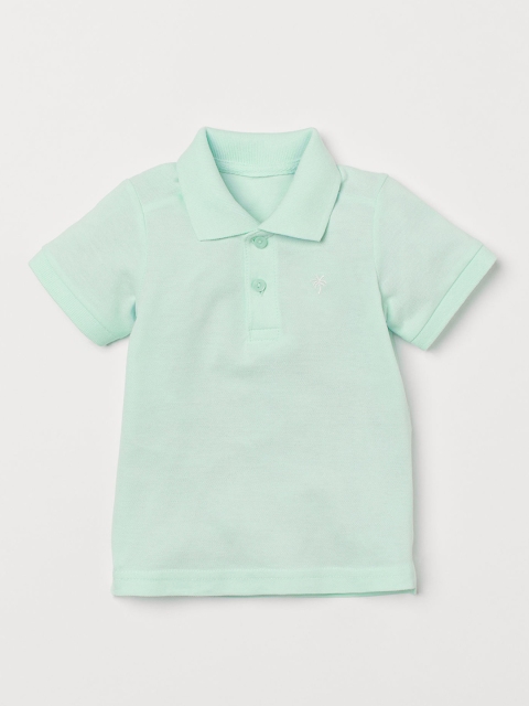 

H&M Boys Green Solid Polo Shirt