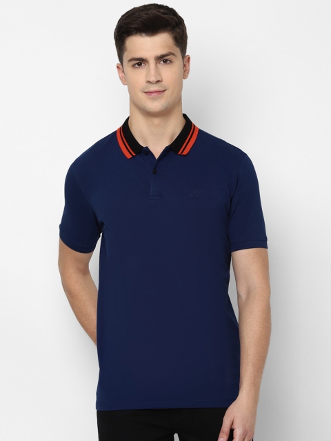 

Allen Solly Men Navy Blue Solid Polo Collar T-shirt