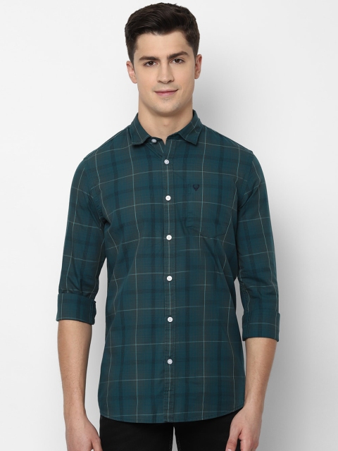 

Solly Jeans Co. Men Green Regular Fit Checked Casual Cotton Shirt