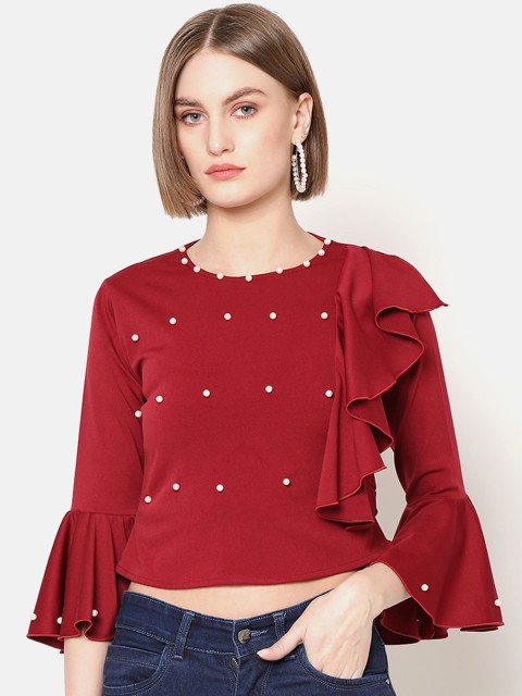 

V2 Value & Variety Maroon Regular Crop Top