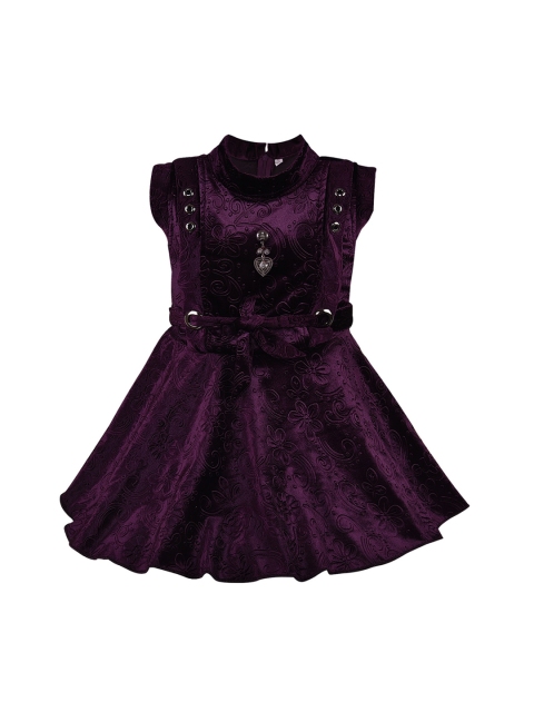 

Wish Karo Purple Floral Velvet Silk Dress