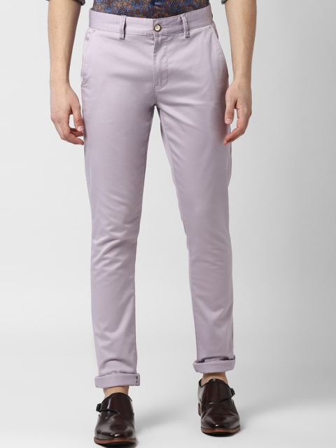 

Peter England Casuals Men Lavender Skinny Fit Solid Regular Trousers