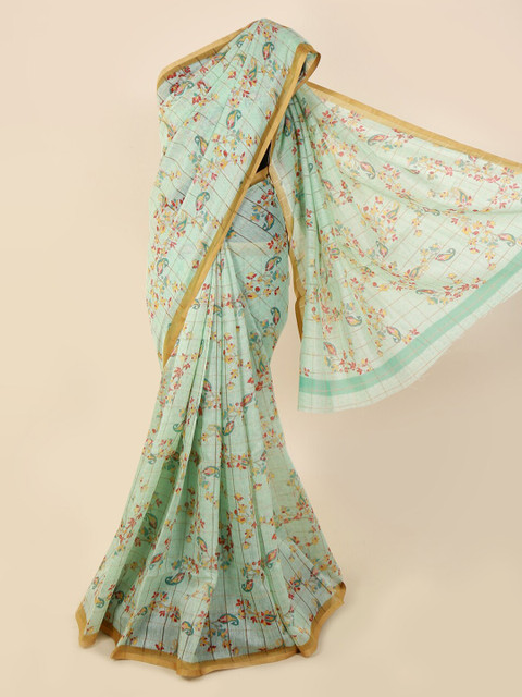 

Pothys Blue Woven Design Jute Cotton Saree