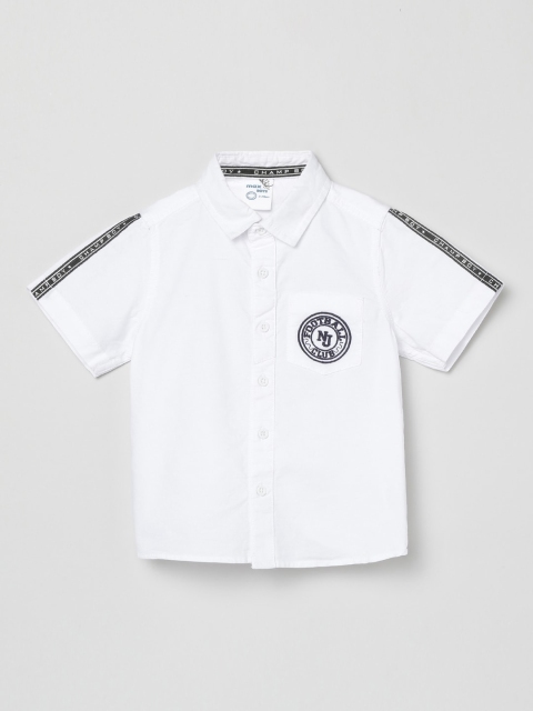 

max Boys White Regular Fit Solid Casual Shirt