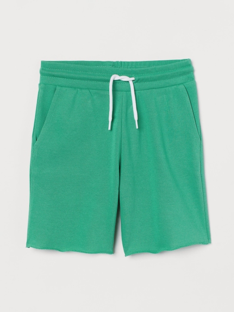 

H&M Boys Green Solid Sweatshirt Shorts