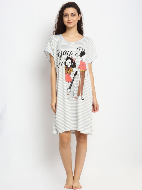 

NEUDIS Grey & White Striped Nightdress, Assorted