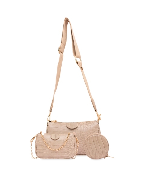 

Sole To Soul Khaki Solid Shoulder Bag Set of 3