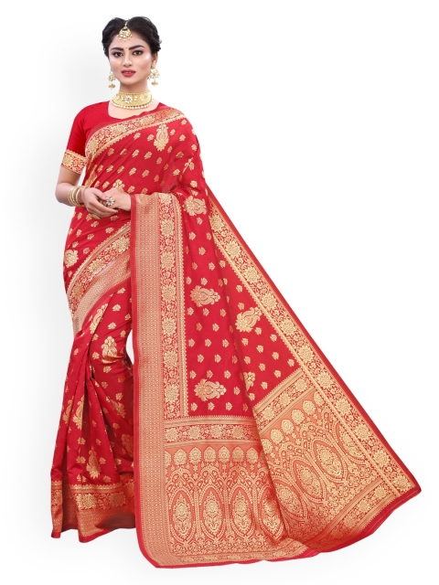 

KALINI Maroon Woven Design Banarasi Saree