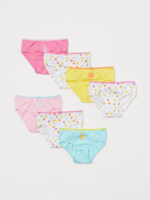 

H&M Girls Printed 7-Pack Cotton Briefs 0530235040, White