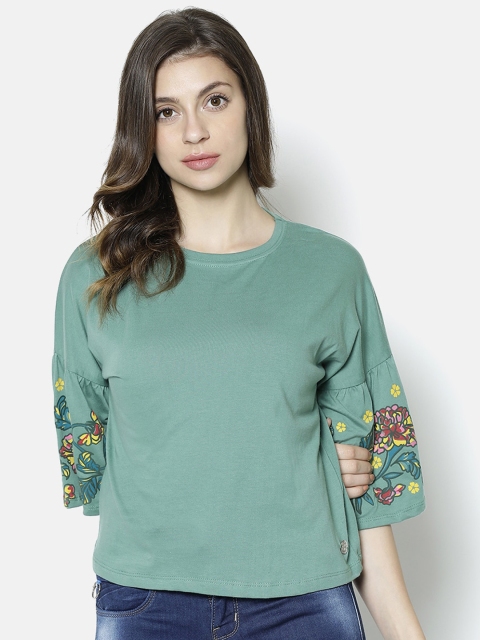 

V2 Value & Variety Green Chambray Regular Top