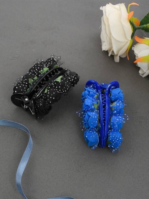 

Silvermerc Designs Black & Blue Set of 2 Embellished Claw Clip
