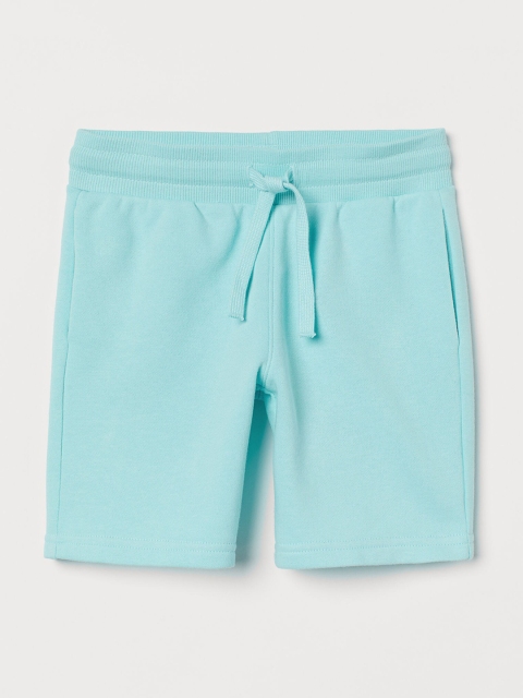 

H&M Boys Turquoise Blue Solid Sweatshirt Shorts
