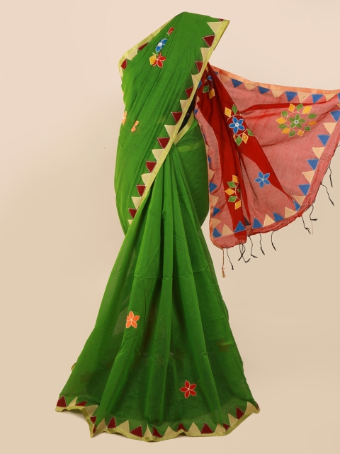 

Pothys Green Woven Design Cotton Blend Saree