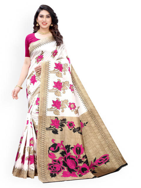 

KALINI Pink Solid Saree