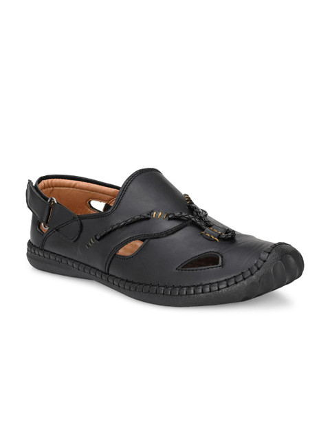 

AfroJack Men Black Shoe-Style Sandals