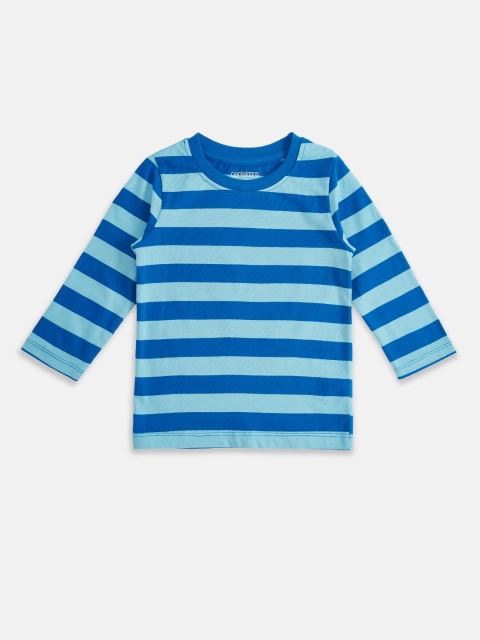 

Pantaloons Baby Boys Blue Striped Round Neck T-shirt