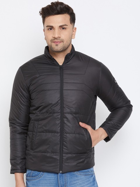

Spirit Men Black Solid Windcheater Padded Jacket