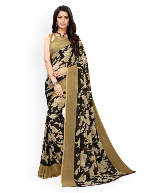 

KALINI Black Printed Pure Georgette Saree