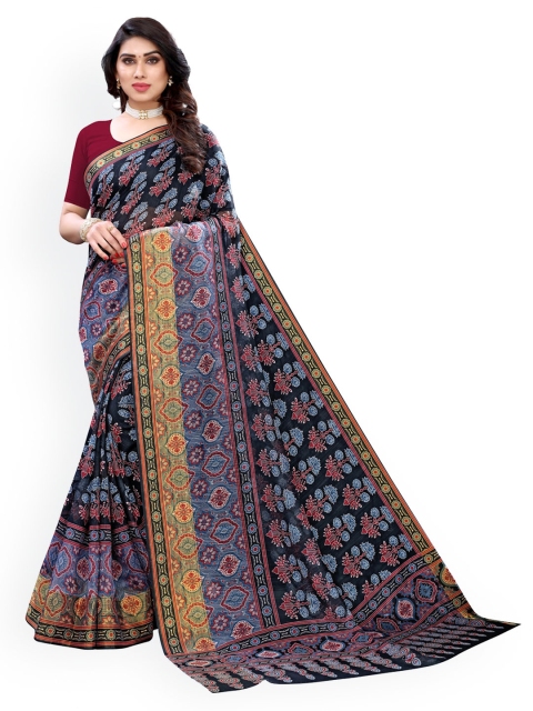 

KALINI Multicoloured Printed Polycotton Saree, Multi