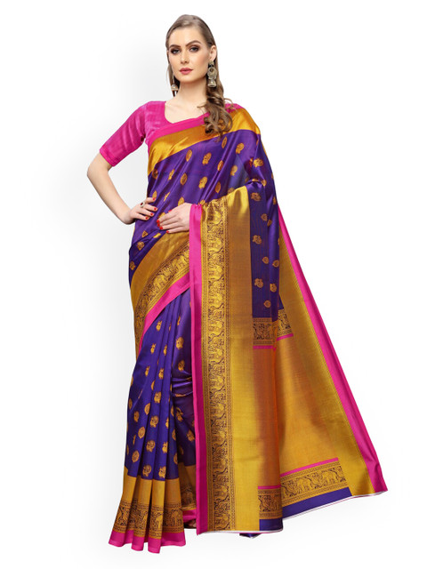 

KALINI Purple Woven Design Saree