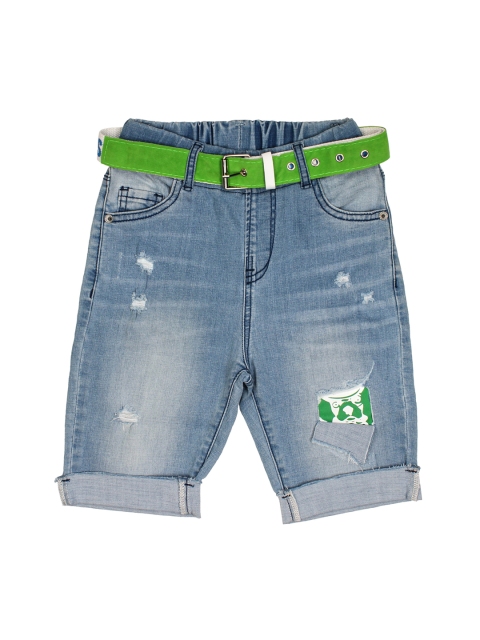 

Lil Lollipop Boys Blue Washed Regular Fit Denim Shorts