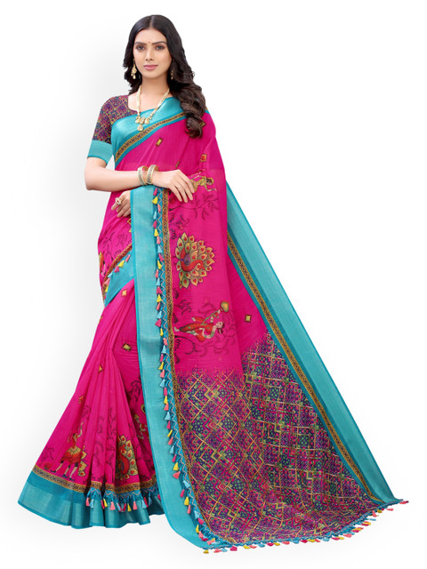 

KALINI Pink Printed Saree