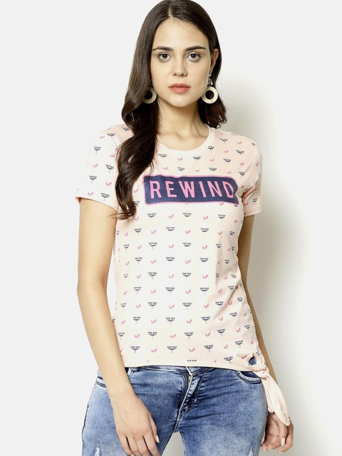 

V2 Value & Variety Peach-Coloured Chambray Regular Top