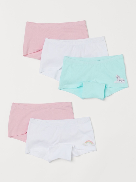 

H&M Girls Multicoloured 5-Pack Cotton Boxer Briefs 0577294050, Multi