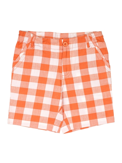 

Lil Lollipop Boys Orange Checked Regular Fit Regular Shorts
