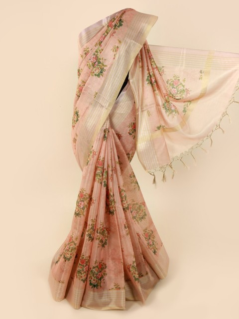 

Pothys Peach-Coloured Woven Design Saree