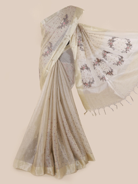 

Pothys Silver-Toned Woven Design Saree