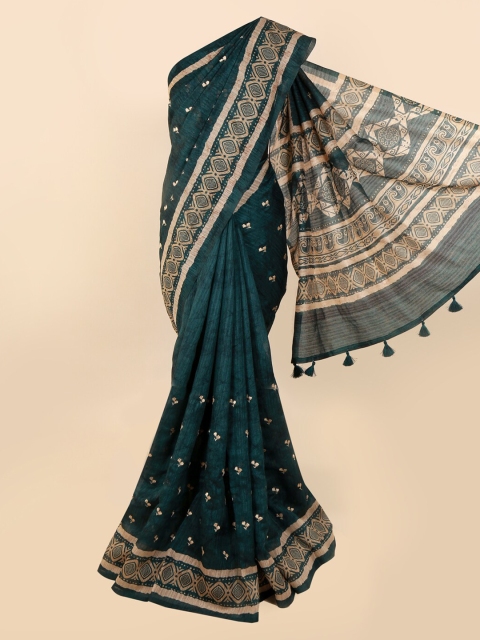

Pothys Green Checked Saree