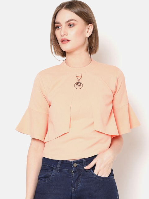 

V2 Value & Variety Peach-Coloured Regular Top