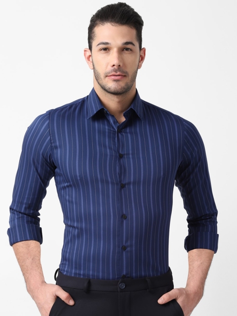 

Louis Philippe Sport Men Navy Blue & White Super Slim Fit Striped Casual Shirt