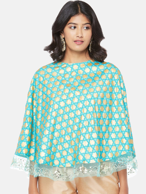 

RANGMANCH BY PANTALOONS Blue Regular Top