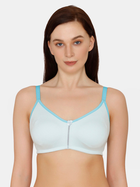 

Zivame Blue & Off-White Solid Non-Wired Non Padded T-shirt Bra ZI10TJCORE0BLUE