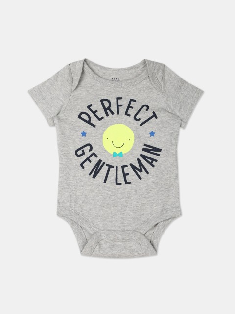 

GAP Infants Grey Graphic Printed Cotton Bodysuit