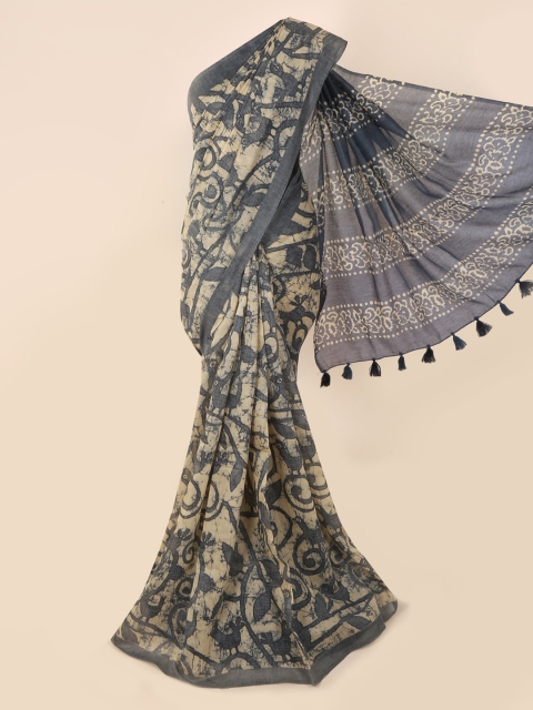 

Pothys Grey Printed Jute Cotton Saree
