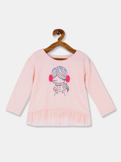 

GAP Toddler Girl Light Pink Peplum Hem Graphic Sweatshirt