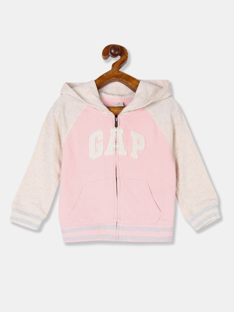

GAP Infants Girls Pink & Beige Hooded Logo Sweatshirt
