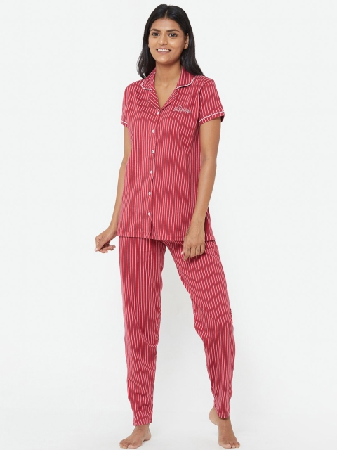 

Juliana Dream Women Red & White Striped Night suit