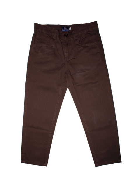

KiddoPanti Boys Coffee Brown Regular Fit Solid Regular Trousers