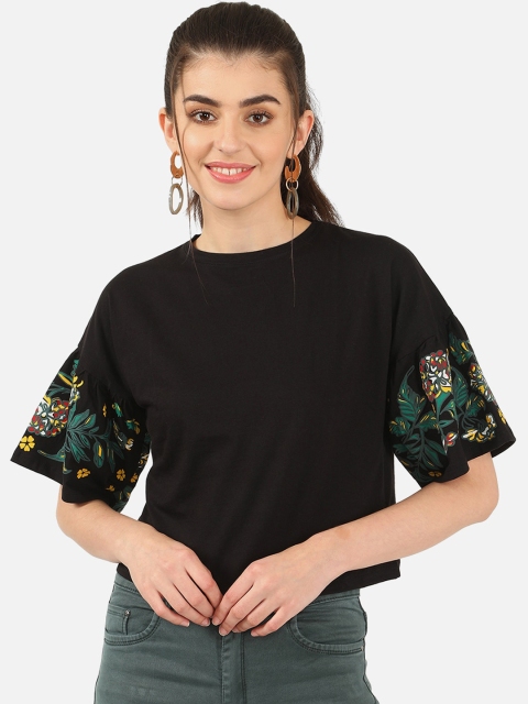 

V2 Value & Variety Black Placement Print Chambray Regular Top