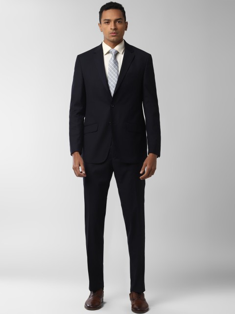 

Peter England Elite Men Black Solid Single-Breasted Two-Piece Formal Suit