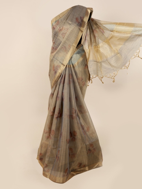 

Pothys Grey Solid Saree