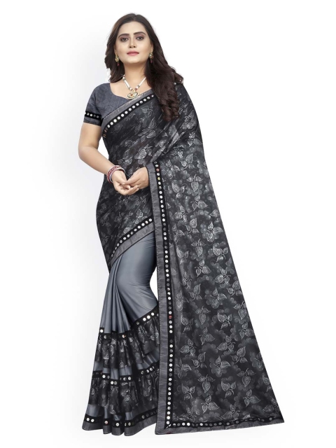 

KALINI Grey Printed Polyester Saree