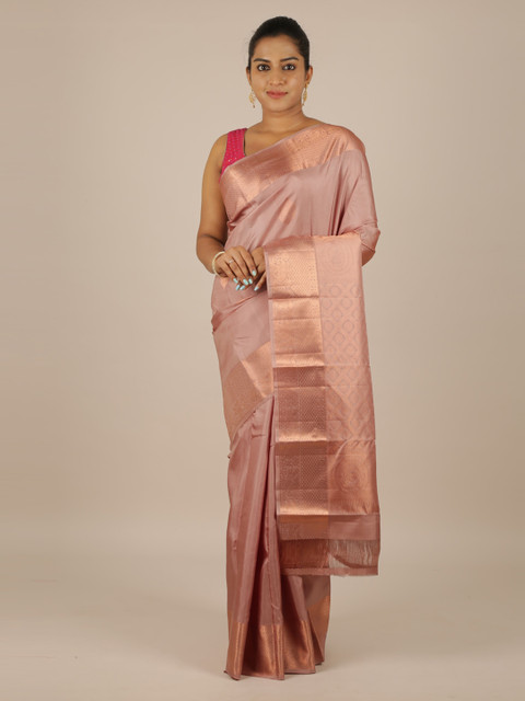 

Pothys Peach-Coloured Woven Design Kanjeevaram Saree